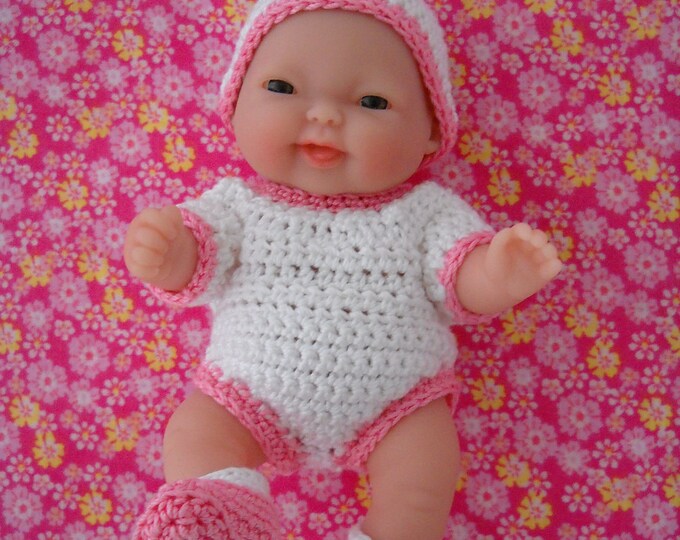 Tiny Baby Doll Onesie Booties and Baby Cap Etsy