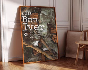 Bon Iver Concert Poster: Album Cover Art Print