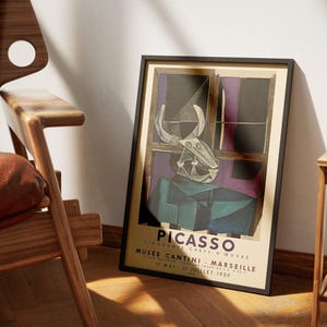 Picasso Musee Cantini Canvas Art | Picasso Exhibition Poster | Cubism Art | Museum Exhibition Poster | Picasso Wall Art | Mourlot Poster