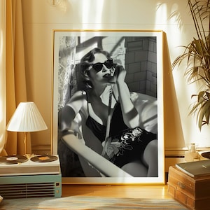 Retro 1950s Glamour Black and White Photography | Vintage Style Wall Art Decor | Classic Hollywood Poster | Chic Home Aesthetic