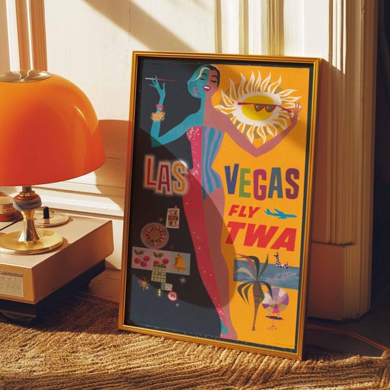ヴィンテージ ラスベガス旅行ポスター | 1960年代 TWA 航空会社 ヴィンテージ ラスベガス旅行ポスター | 1960年代 TWA 航空会社