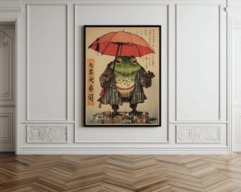 Matsumoto Hoji Japanese Frog Art Print | Vintage Animal Canvas - Etsy