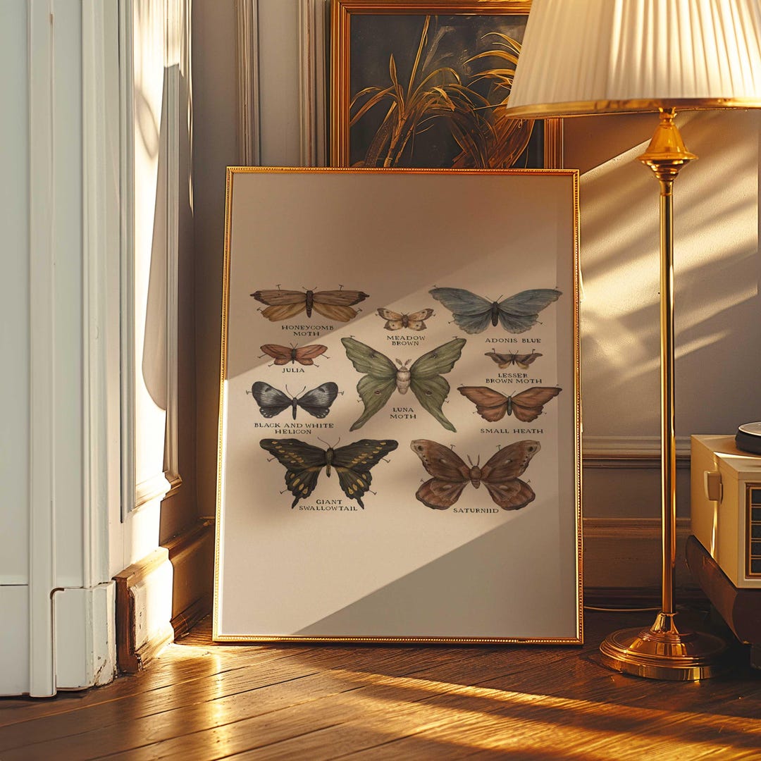 Vintage Botanical Butterfly Print | Antique Insect Wall Art | Nature ...