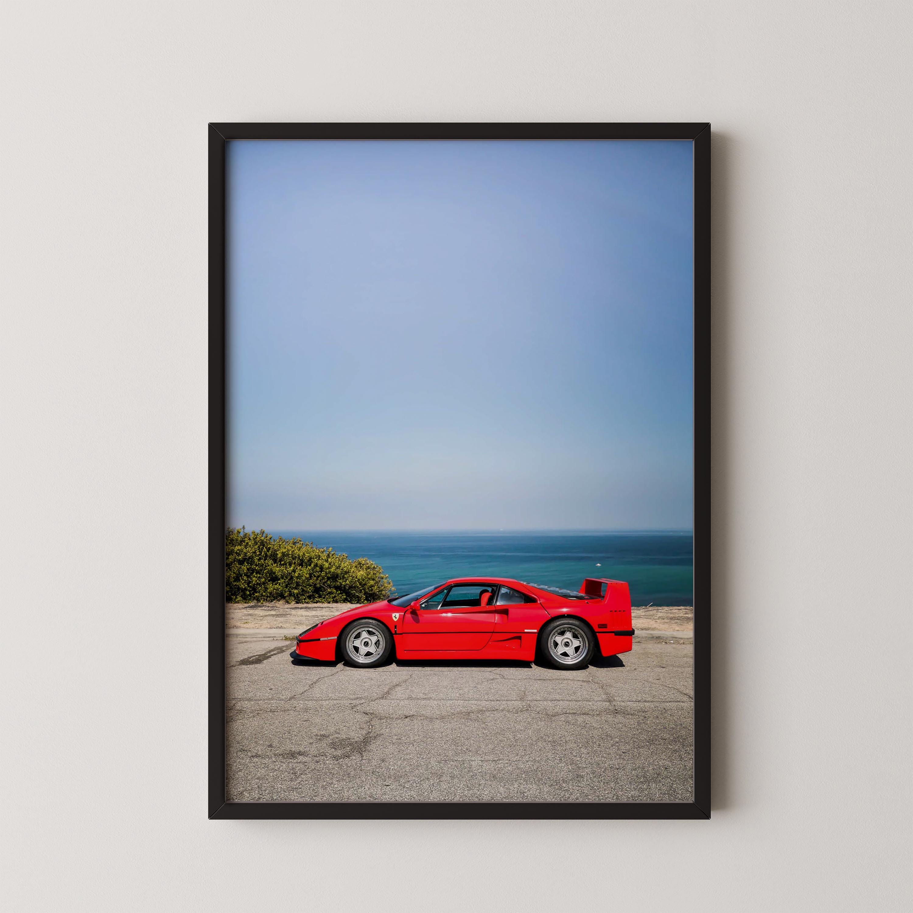 Ferrari F40 Poster: Retro Black and White Classic Car Art Print - Etsy
