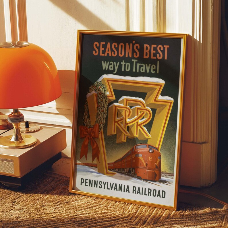 Vintage Pennsylvania Railroad Poster | Retro Train Travel Art Print - Etsy