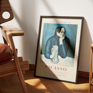 Picasso Maison De La Pensée Paris, Mourlot  Canvas Art | Picasso Exhibition Poster | Picasso Wall Art Decor | Picasso Blue Period Poster
