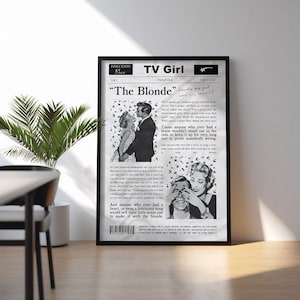 The Blonde Song Newspaper Poster | Essential TV Girl Poster | TV Girl Print | French Exit Poster | Music Gift