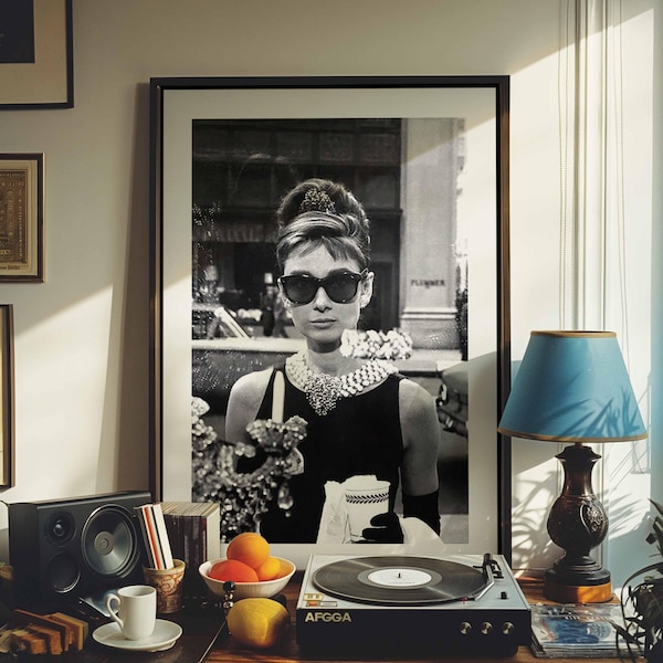 Audrey Hepburn Art Print | Vintage Hollywood Fashion Poster
