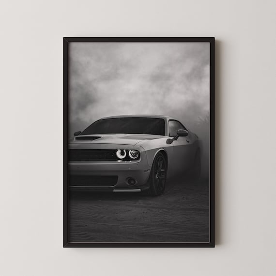 Dodge Challenger Art Print: Classic Muscle Car Poster, Retro Wall