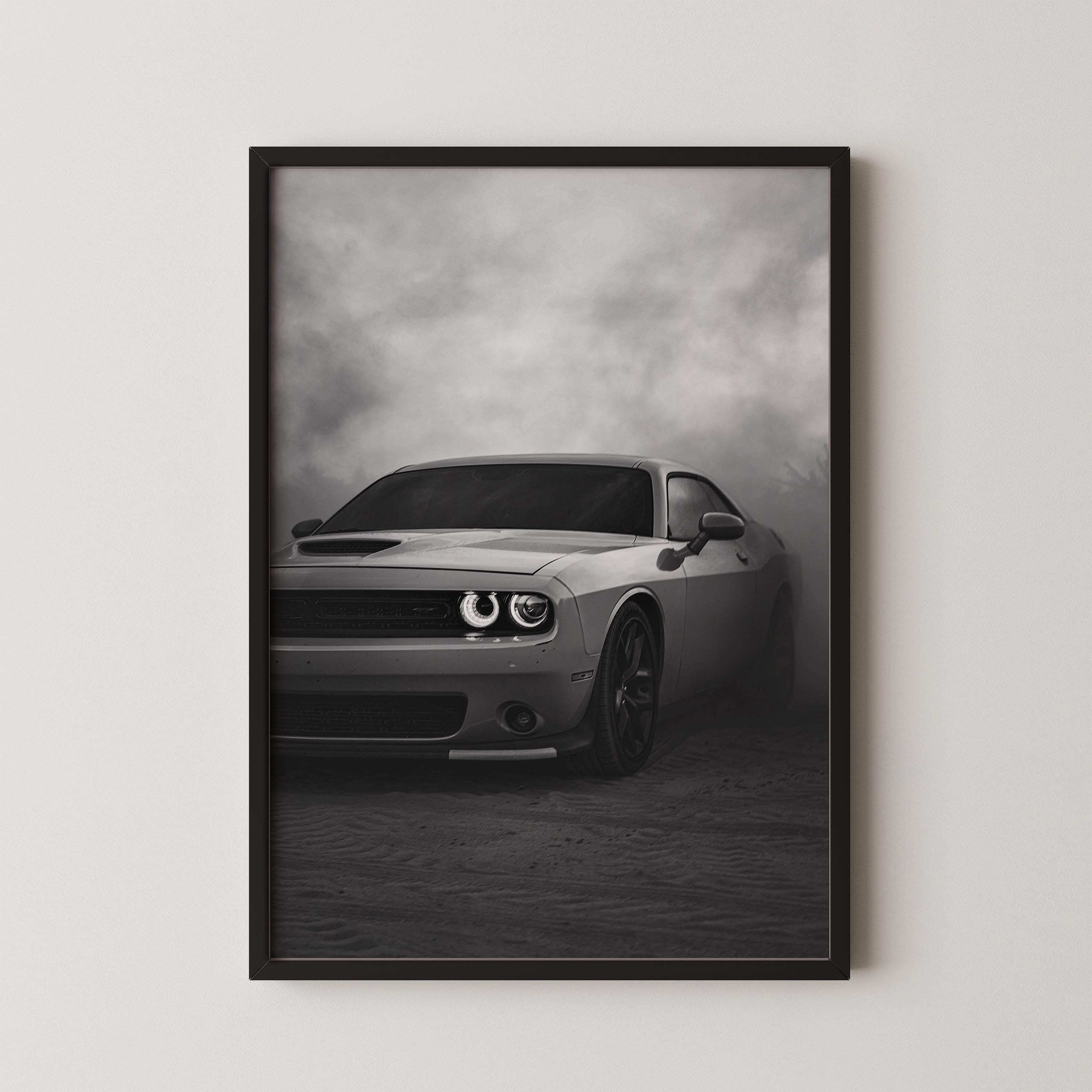 Dodge Challenger Art Print: Classic Muscle Car Poster, Retro Wall