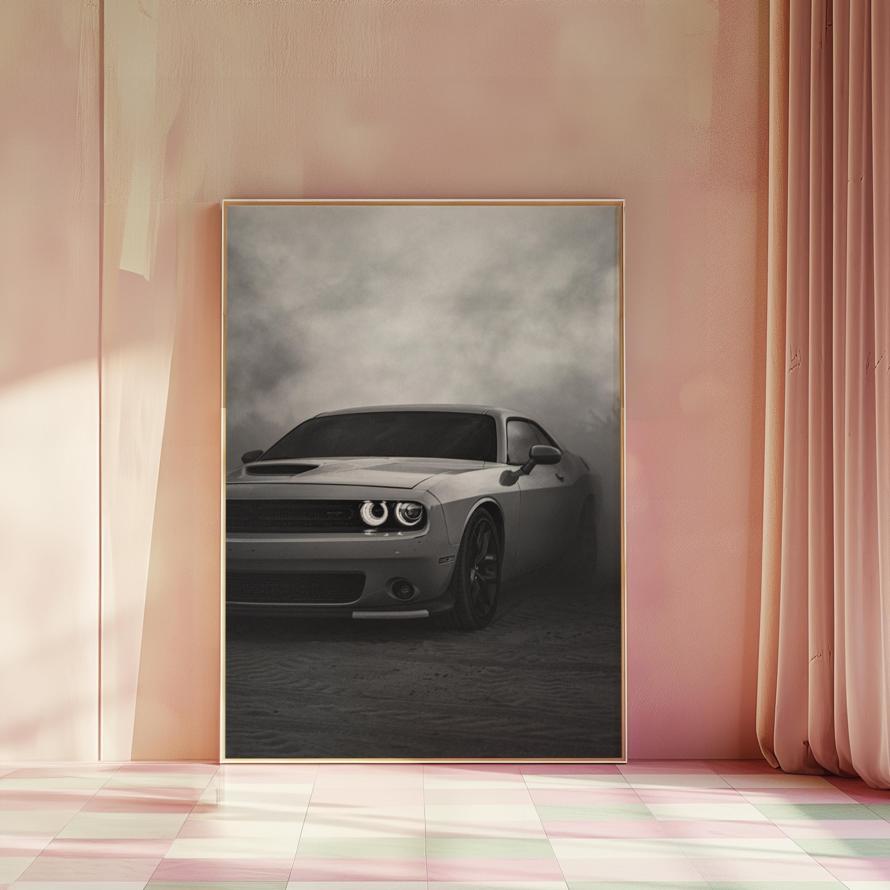 Dodge Challenger Art Print: Classic Muscle Car Poster, Retro Wall