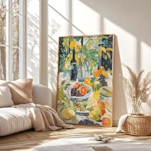 Vintage Fruit Still Life Art Print | Colorful Kitchen Poster