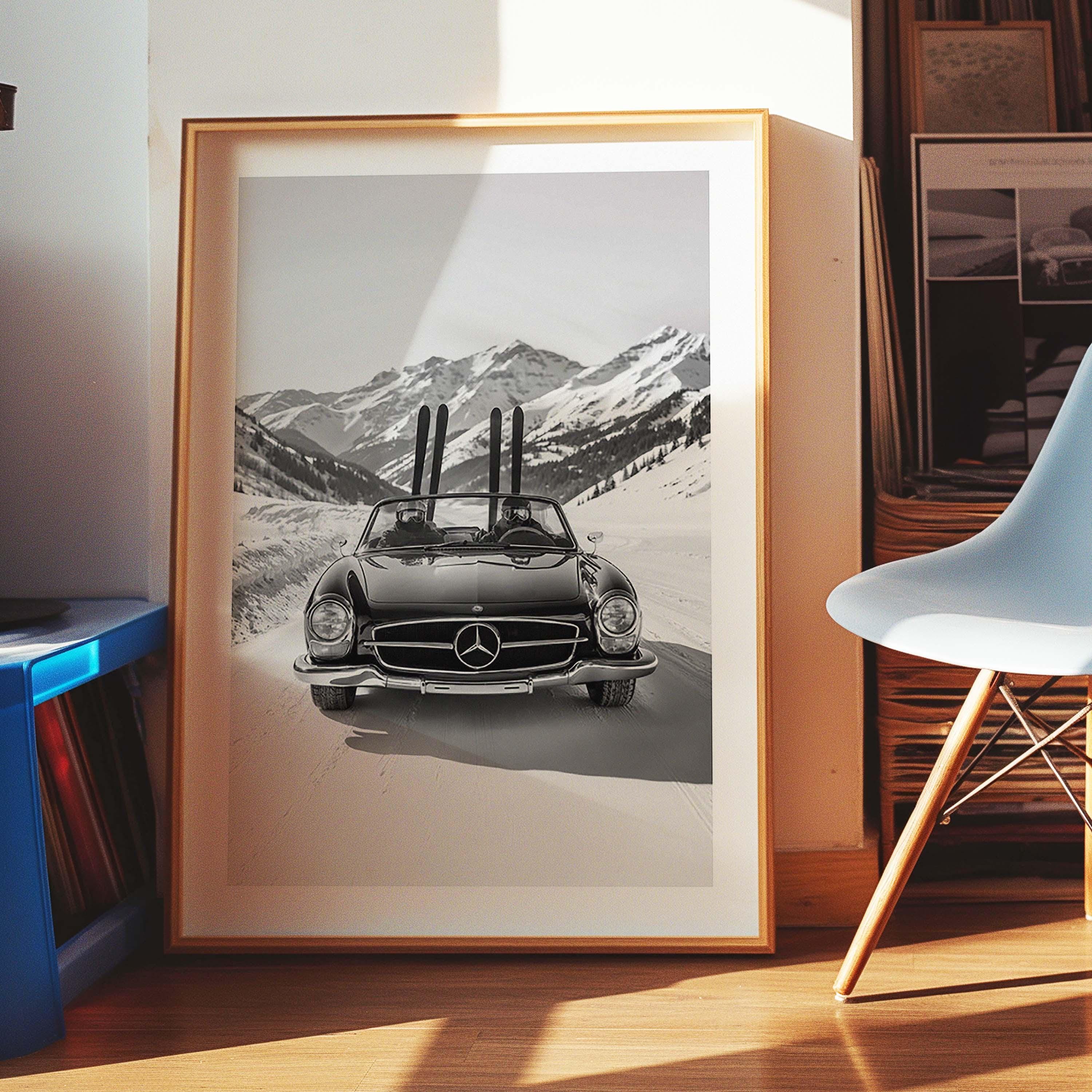 Mercedes Benz original factory victory poster by Hans Liska - l'art et l' automobile