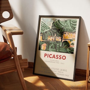 Picasso Le Village de Vauvenargues Canvas Art | Picasso Exhibition Poster | Cubism Art | Museum Exhibition Poster | Picasso Wall Art Print