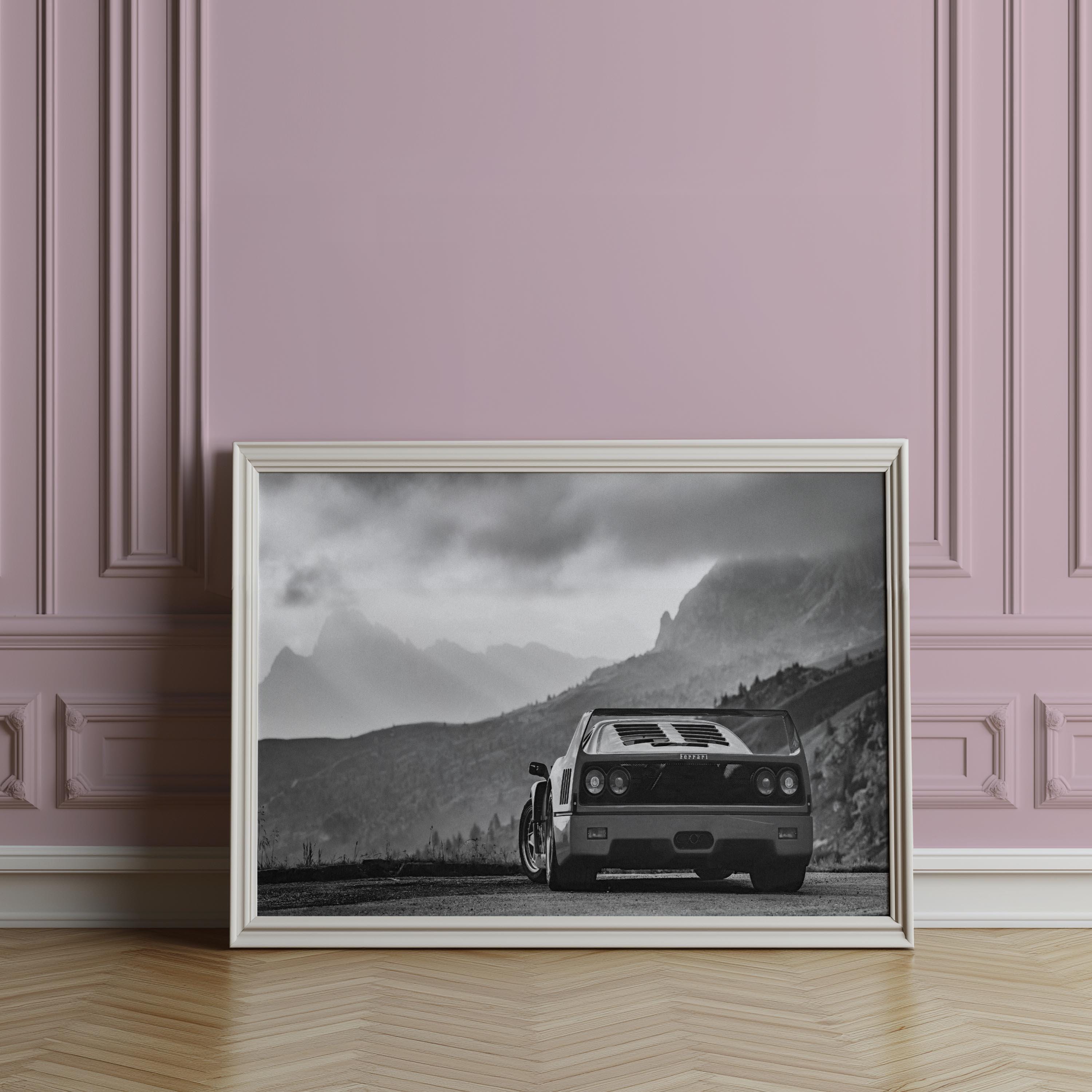 Ferrari F40 Poster: Retro Black & White Automotive Wall Art - Etsy
