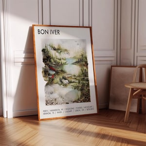 Póster de Bon Iver / Póster de portada de álbum de Bon Iver / Arte mural de álbum de Bon Iver / Impresión de Bon Iver / Arte de merchandising de Bon Iver / Portada de álbum de música