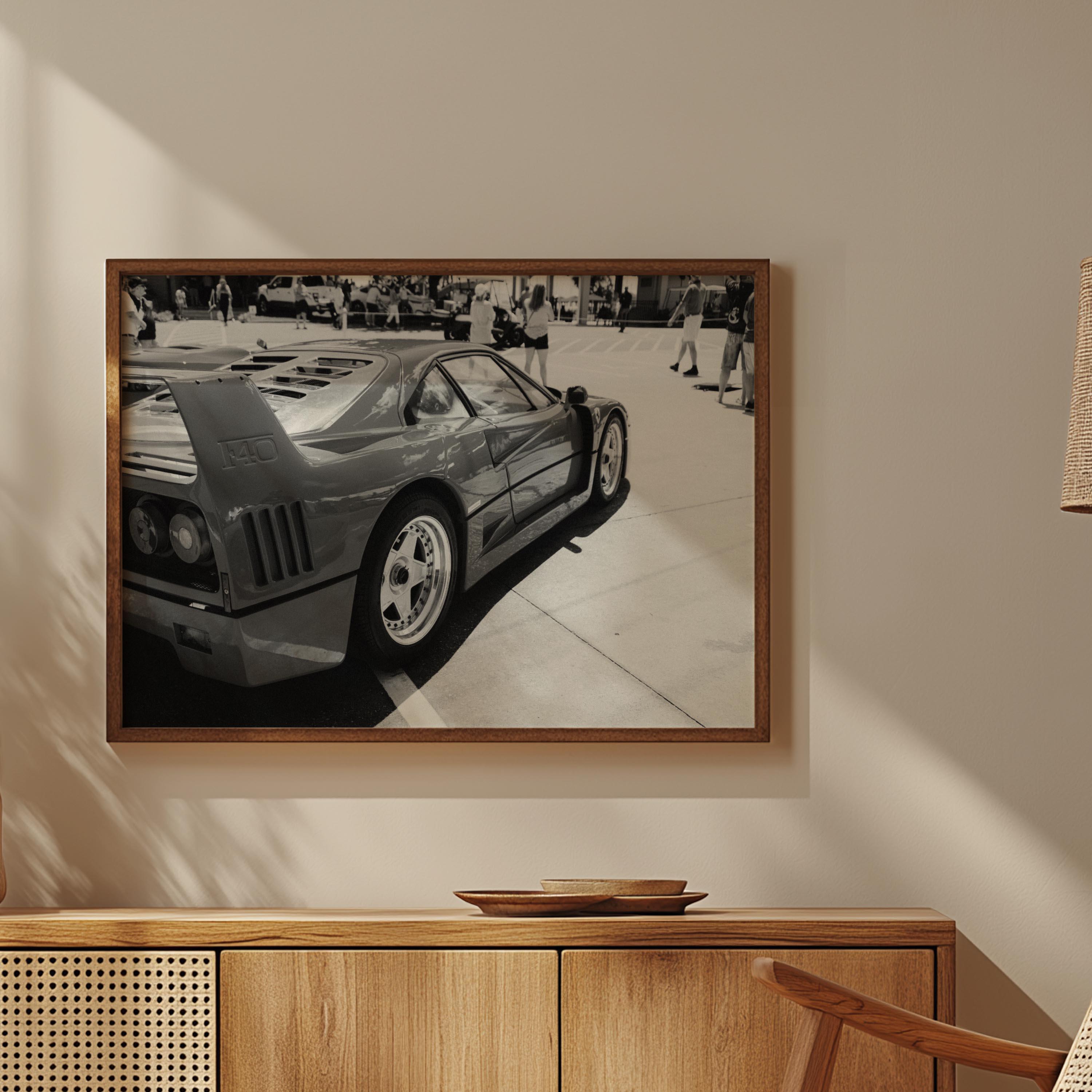 Ferrari F40 Black and White Print: Vintage Car Photography - Etsy
