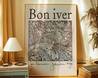 Bon Iver Album Cover Art Print: Indie Music Poster