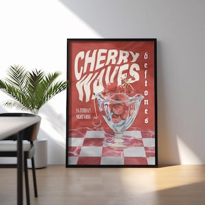 Cherry Waves Print Deftones Poster | Deftones Poster | 90s Metal Poster | Metal Music Wall Decor