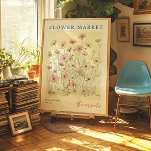 Vintage Floral Market Art Print | Botanical Illustration