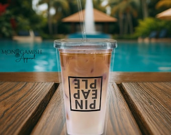 Clear plastic tumbler