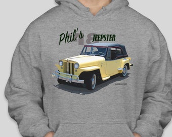 HOODIE Personalized Willys Jeepster Yellow
