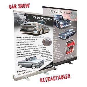 SHOW BOARD Retractable Car Show Sign Display YOUR Car Free Shipping image 1