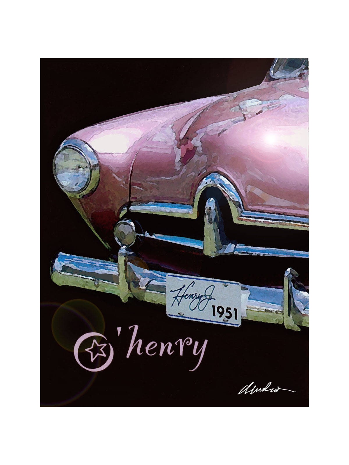 Classic Print 1951 Henry J Car Art, Man Cave Art, Garage Art, Auto Art