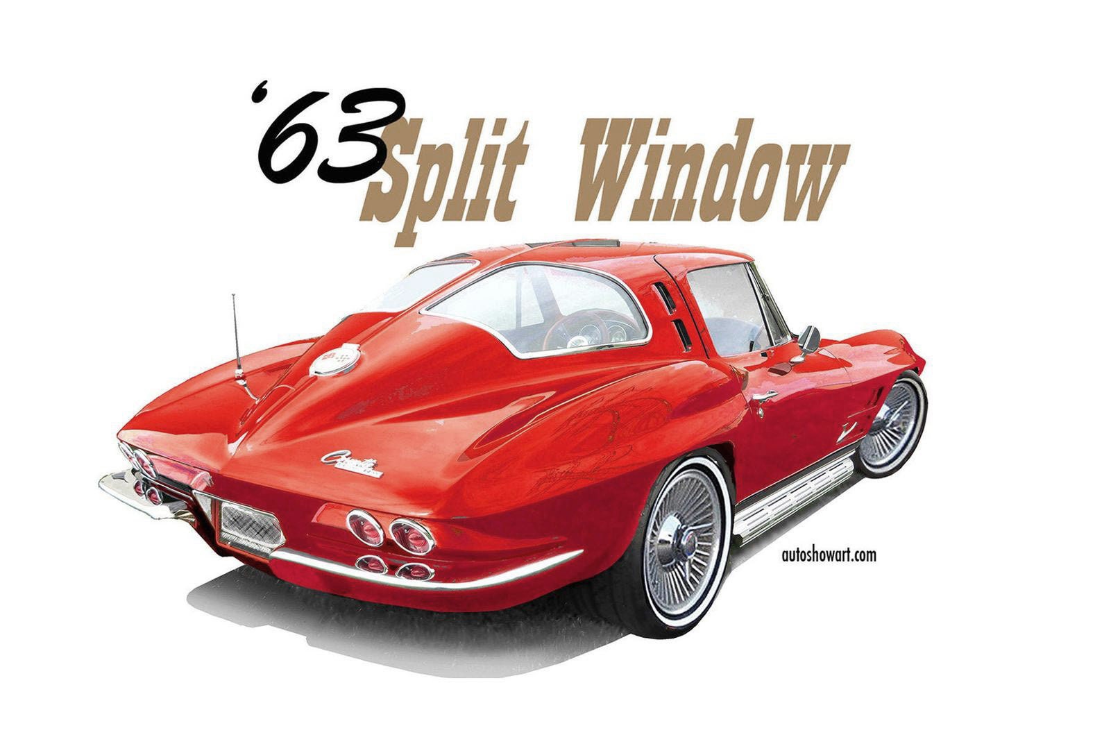 T Shirt Custom 63 Split Window Red Etsy