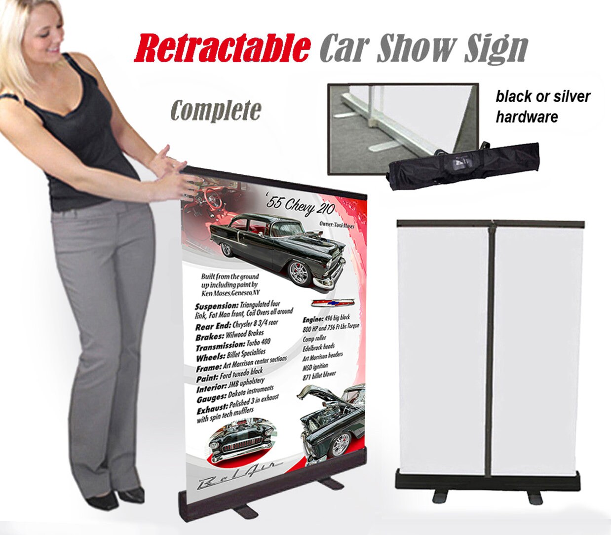 Car SHOW SIGN Retractable Vinyl with Case Complete Etsy