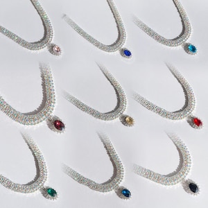 Rhinestone cat or small dog collar, sparkling aurora effect with colorful pendant, elegant adjustable luxury pet accessory