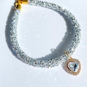 Rhinestone Collar for Cats & Small Dogs with silver Pendant – Luxurious Sparkling Adjustable Jewelry, Elegant Pet Accessory