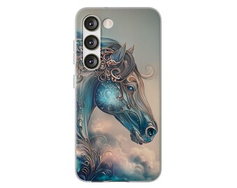 Tides of Time, coques souples pour chevaux, coque de téléphone artistique, design équin, cadeau pour les amateurs de chevaux, coques de portables uniques, accessoires de téléphone élégants