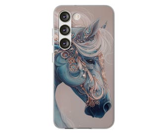 Tsornin, coques souples cheval pour portables, coque de portable fantaisie, cadeau unique pour les amateurs de chevaux, accessoires de portables artistiques, coques de portables élégantes