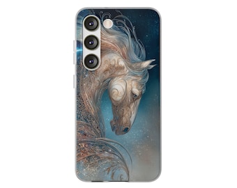 Intuition inégalée, coque flexible pour téléphone cheval artistique, housse design cheval magique, accessoire de téléphone unique, cadeau idéal
