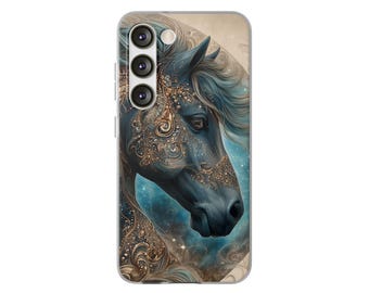 Wild Nature, étui souple pour chevaux | Coque de téléphone mystique, cadeau pour les amoureux des animaux, protection élégante, design unique, accessoires inspirés de la nature