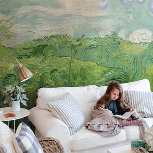 Van Gogh Wheat Field Wall Mural - Peel and Stick Removable Art