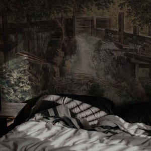 Rustic Forest Stream Wall Mural - Peel and Stick Wallpaper