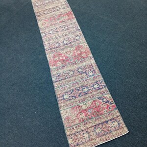 2 x 11 stóp (ok. 3,4 m) dywanik vintage turecki patchwork, ręcznie robiony wełniany dywanik w stylu boho do przedpokoju