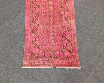 Alfombra pequeña turca vintage de patchwork de 2 x 3 pies, alfombra de lana hecha a mano para entrada, decoración estilo boho.