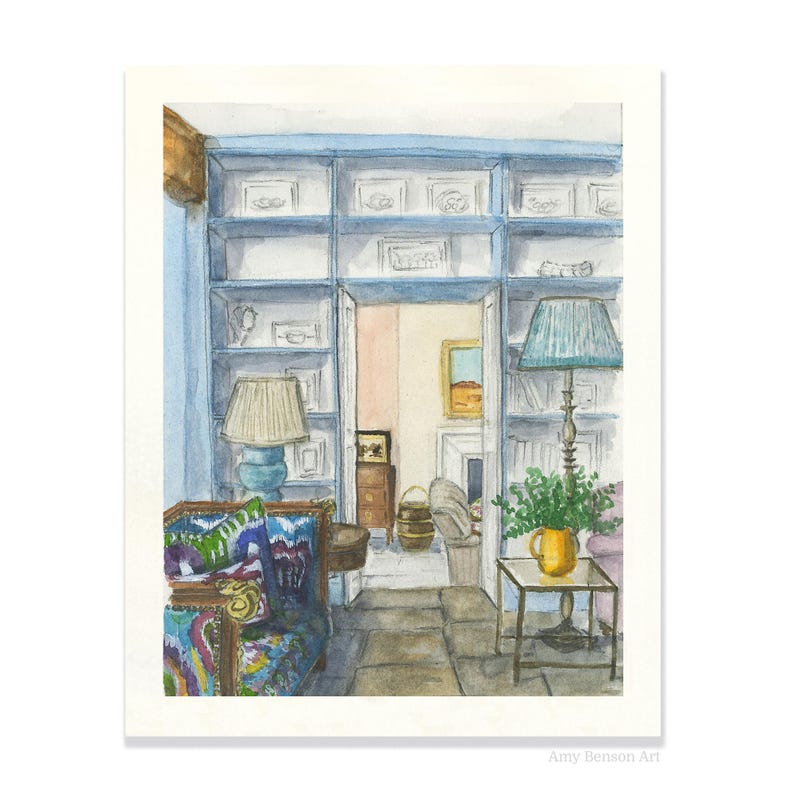 Custom Watercolor Room Portrait | Hand-painted Interior Rendering - Etsy
