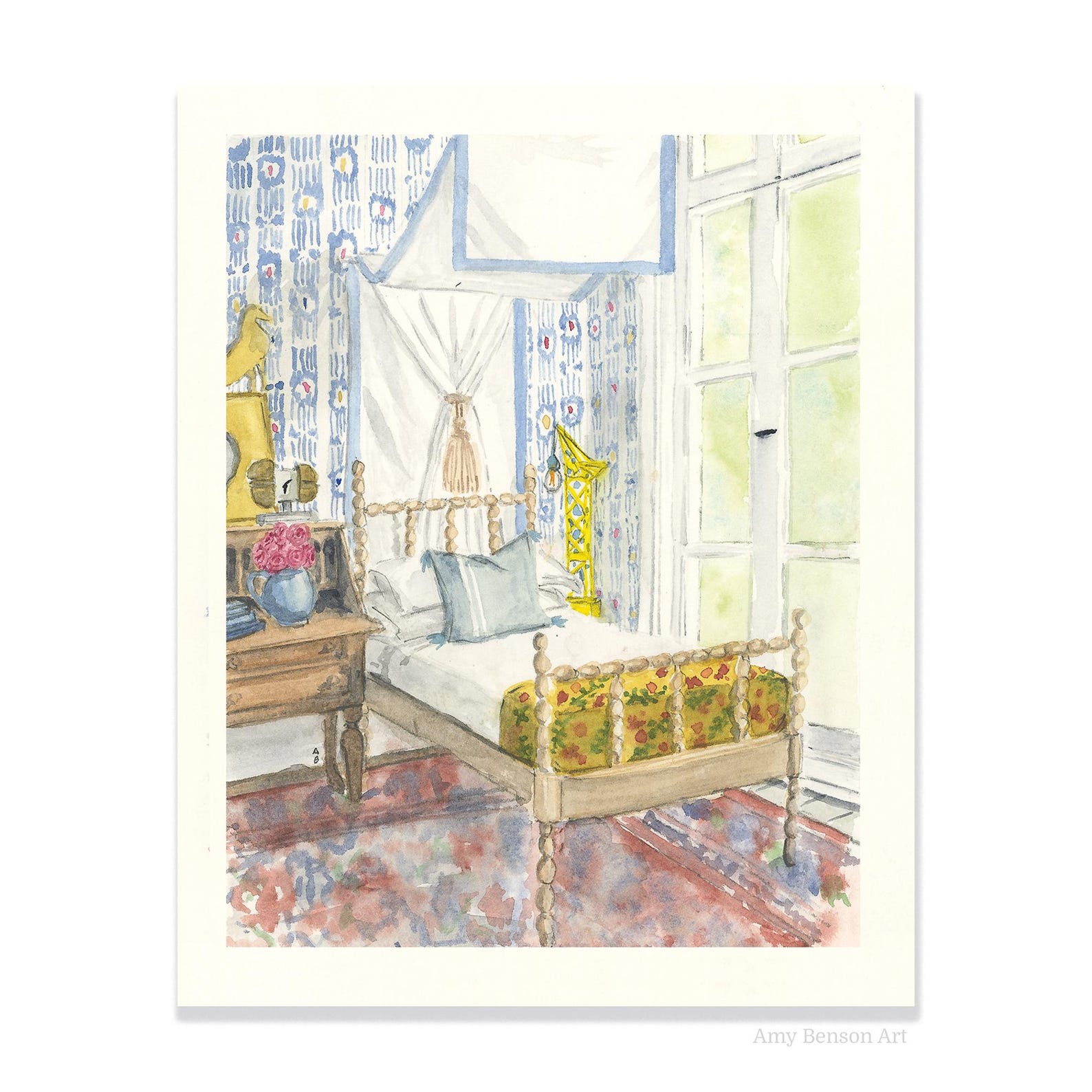 Custom Watercolor Room Portrait | Hand-painted Interior Rendering - Etsy