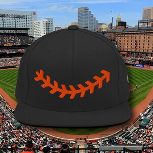 Baltimore Smile Thread Baseball Snapback Hat, Baltimore Baseball Makes Me Smile, Baltimore Baseball Team Colors Baseball hat