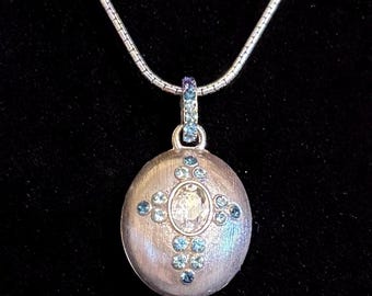 Reversible Brighton Cross and Heart Pendant with Crystals - Surrender Collection - Hidden Message