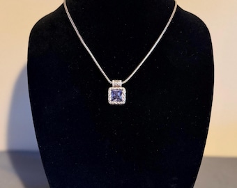 Brighton Purple Square Crystal Set: Necklace, Bracelet, Earrings Silver-Tone