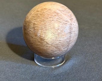 Flashy Peach Moonstone Sphere - 54 mm - Weighs 7 ounces
