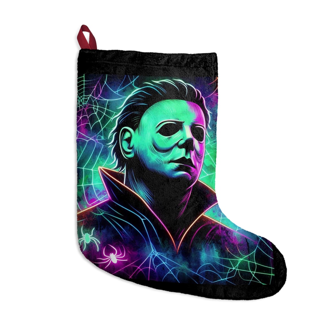 Neon Michael Myers Christmas Stocking | Horror Holiday Decor - Etsy
