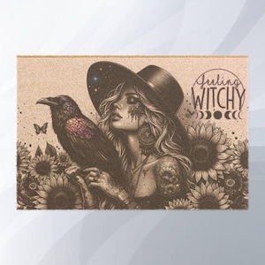 Witchy Doormat, Halloween Mat, Wiccan Welcome Rug, Gothic Home Decor, Witchcraft Entryway Accent