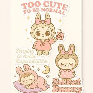 Stickers Labubu Kiss-Cut, Stickers Labubu Les monstres pour journal, ordinateur portable, bouteille d'eau, ensemble d'autocollants mignons Labubu, autocollants mignons émotionnels