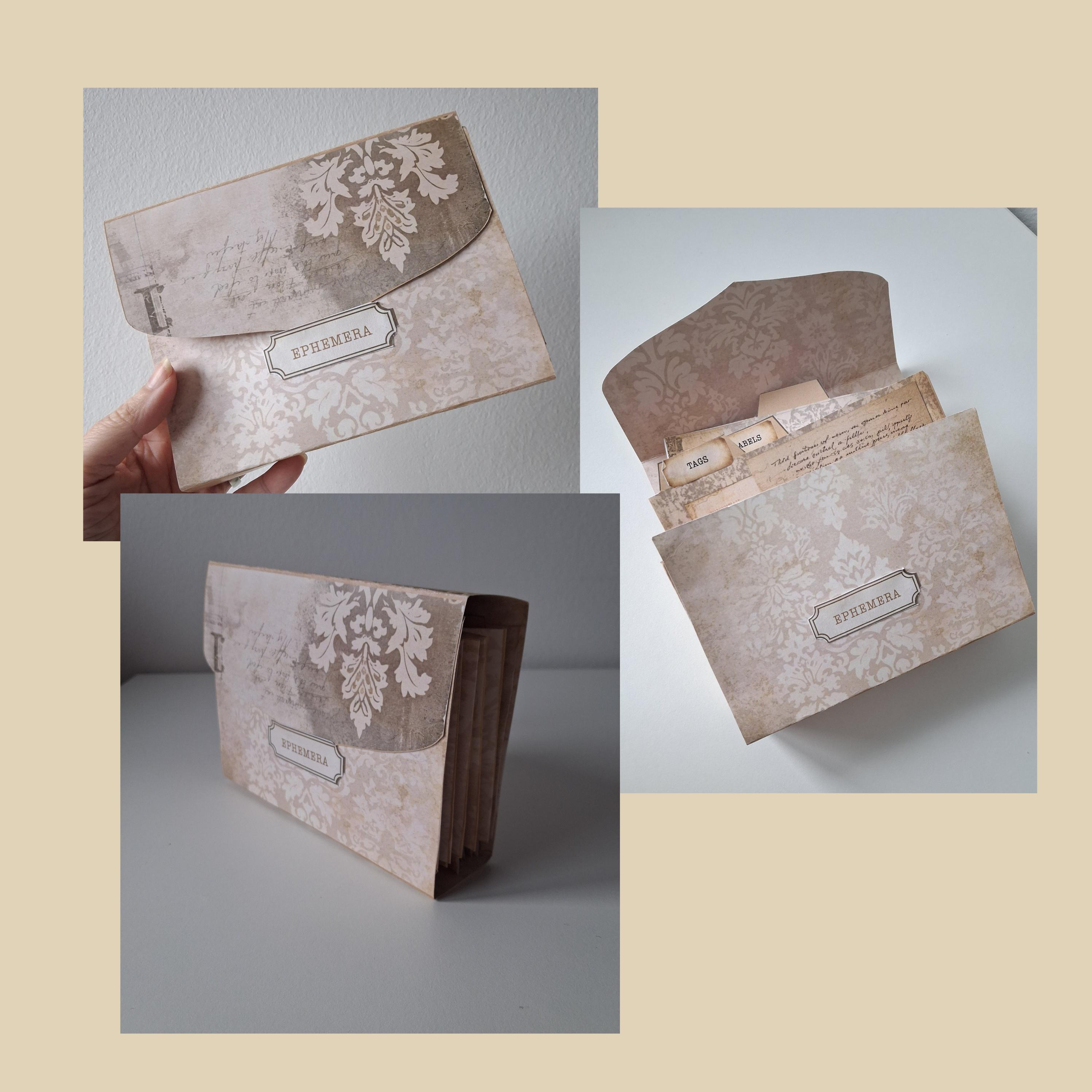 Natural Colors Shabby Chic Printable Ephemera Storage Box | Accordion ...